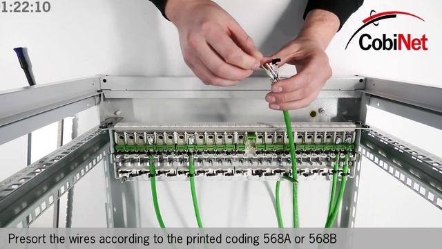 Installation of CobiNet RJ45-TL Patch Panel, Cat. 6A according ISO, 500 MHz, 10 Gb/s смотреть онлайн
