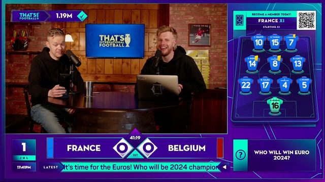 FRANCE vs BELGIUM! LIVE EURO 2024 with Mark GOLDBRIDGE LIVE смотреть онлайн