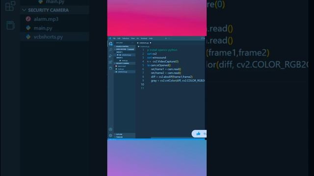 Python Security Camera 😍 I #shorts #viral #pythonprogramming #python смотреть онлайн
