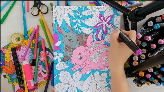 Раскрась кролика #кролик #раскраска #раскраска для детей и взрослых смотреть онлайн