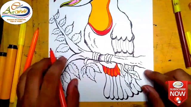 "Rainbow Toucan Bird". How to draw. very easy. step by step. (A Brightly coloured Gift from Nature. смотреть онлайн