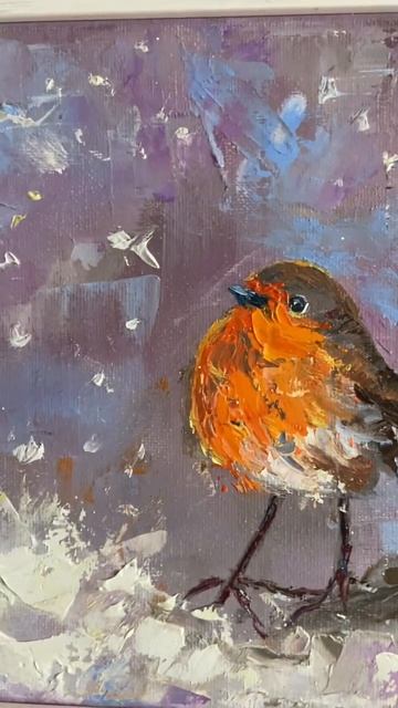 Sweet, little Robin 🥰 Oil painting. Available on my Etsy. Link in description. смотреть онлайн