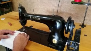 SINGER 31-15 industrial sewing machine demonstration.