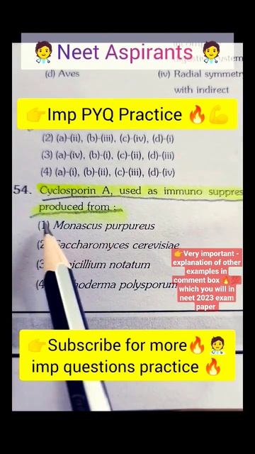 👉🔥🩺Microbes In Human Welfare Imp PYQ Practice 🩺🔥🔥 #mbbs #neet #neet2023 #doctor #neetpyq #pw #short