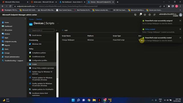 Deploy a script using Intune to change desktop background смотреть онлайн