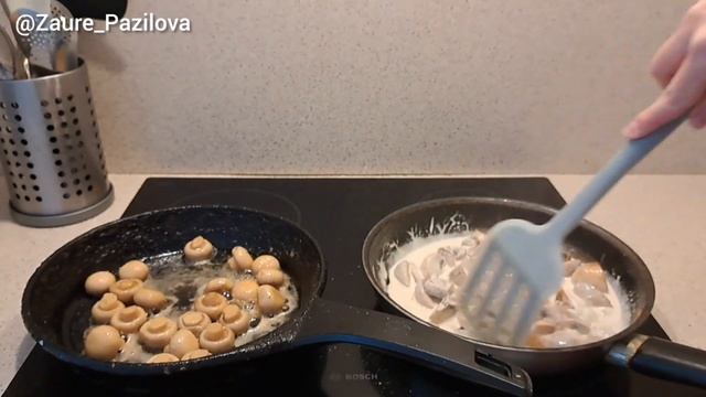 ЖЮЛЕН С ГРИБАМИ И СЫРОМ.