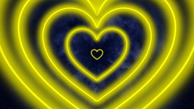Neon Lights Yellow Heart Tunnel Particles Background 1 HOUR | 4k Moving Wallpaper Background смотреть онлайн