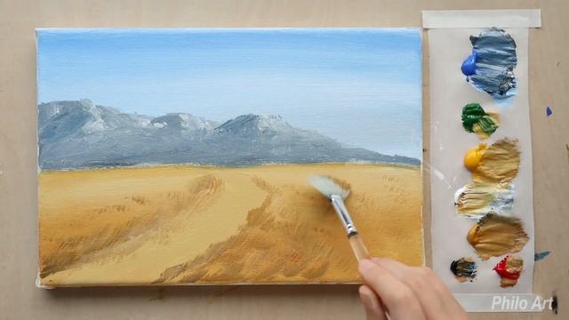 #66 Wheat Field | Acrylic Painting For Beginners | Satisfying смотреть онлайн