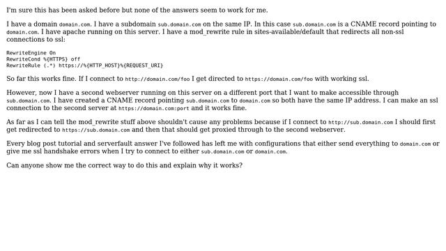 DevOps & SysAdmins: Apache2: How to reverse proxy a subdomain to an internal server with ssl смотреть онлайн