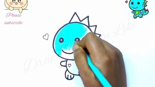 How to Draw a Cute Dinosaur, Cute Drawings смотреть онлайн