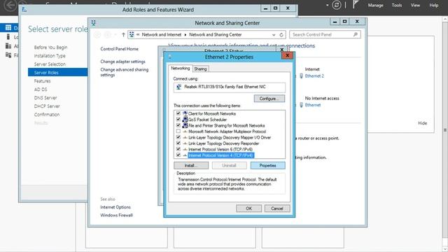 Add DNS DHCP and Active Directory Domain Services Roles to a Windows Server 2012 Domain Controller смотреть онлайн