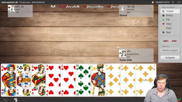 Live-Skat 19:30 Uhr Rangliste + 36 Spiele Cent Abrechnung смотреть онлайн