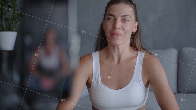 Makes a video blog: a sports trainer is recording exercises on camera смотреть онлайн
