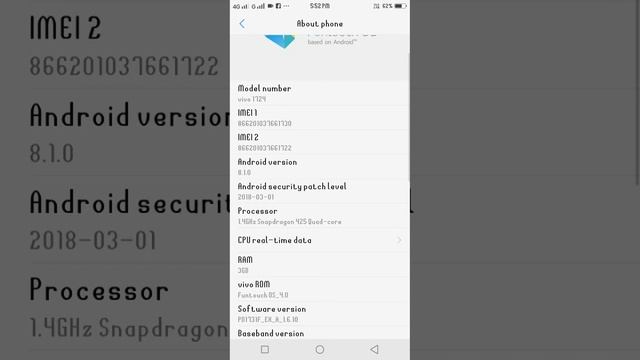 How to check android version ram Rom processor etc of vivo y71 смотреть онлайн