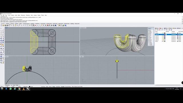 Простое кольцо с бриллиантами в Rhino 6 смотреть онлайн