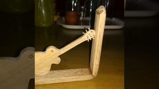 DIY Miniature Wooden Guitar from Scrap Wood #miniature #shorts смотреть онлайн