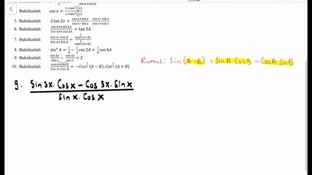 Buktìkan (sin 3x/sin x) - ( cos 3x/cos x) = 2 смотреть онлайн