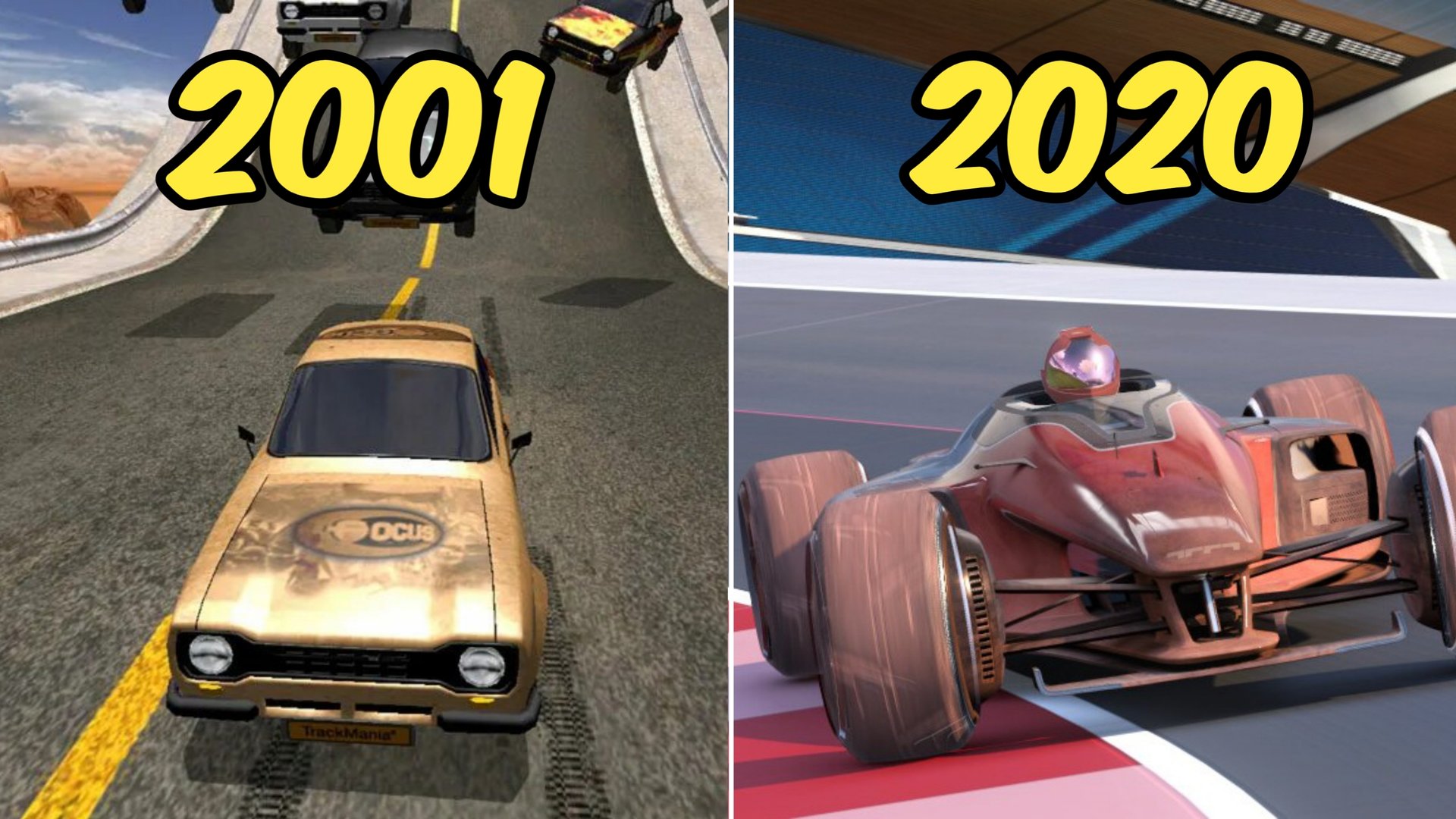 Эволюция серии игр TrackMania (2001-2020)