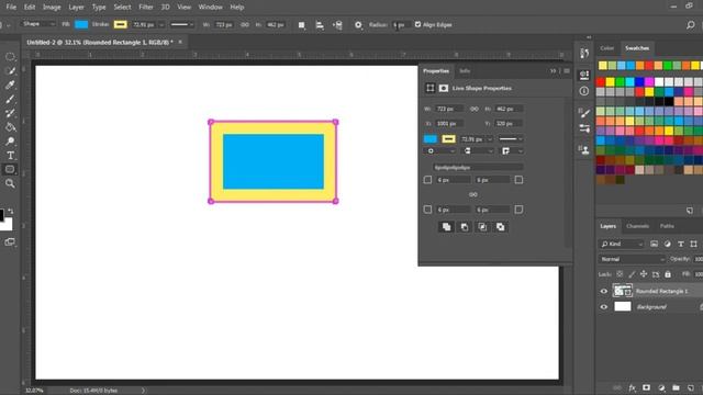 Adobe Photoshop - ROUNDED RECTANGLE TOOL смотреть онлайн