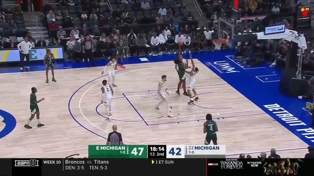 Emoni Bates & EMU Go At Hunter Dickinson & No. 22 Michigan | Full Game Highlights смотреть онлайн