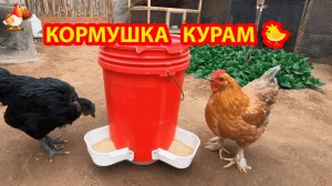 Бункерная кормушка курам из ведра и контейнеров для еды ❣️🤗😂