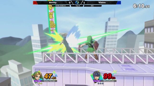 Smitty (Young Link) Vs. Vintro (Marth) - Top 16 - Amiibo Strike #7 смотреть онлайн