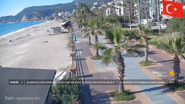Alanya Live Camera. KLEOPATRA BEACH. Alanya Turkey 06.02.2024 #alanya #turkey #beach  #livestream