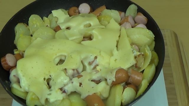 Cooking Episode With Potatoes Wieners Cheese And Eggs