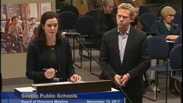 Seattle School Board Meeting November 15, 2017 Part 2