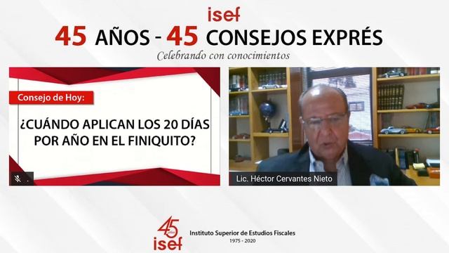 45 años - 45 Consejos Exprés - ¿Cuándo aplican los 20 días por año en el finiquito? смотреть онлайн