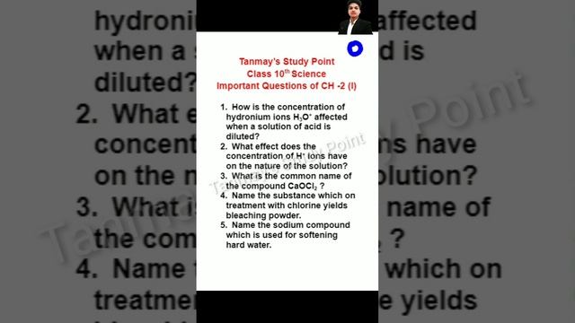 Important questions of Acids Bases and Salts Chapter 2 Class 10 Science #importantquestions смотреть онлайн