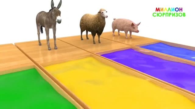 Learn Colors for Kids and children with cars and trucks , red Gorilla white Cow (1) смотреть онлайн