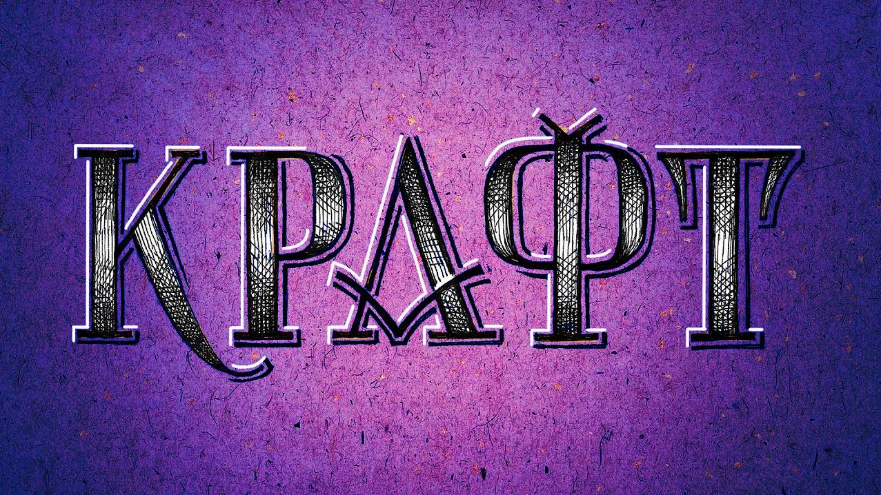 Январь. Леттеринг на крафте