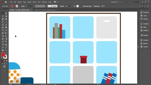 drawing room furniture - illustrator tutorial смотреть онлайн
