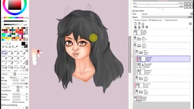 [SAI] Hair Speedpaint смотреть онлайн