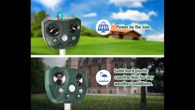 KCASA Garden Solar Ultrasonic Animal Repeller Motion sensor Activating pest cont смотреть онлайн