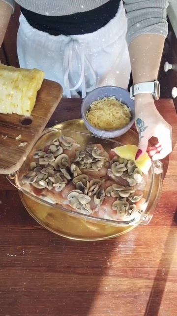 Мясо по-французски с ананасом 🍍 #нг #вкусно #праздник