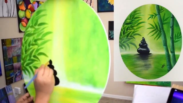 How To Paint Zen Pond Meditation Canvas Painting Step by Step By Vaishnavi Jadhav смотреть онлайн