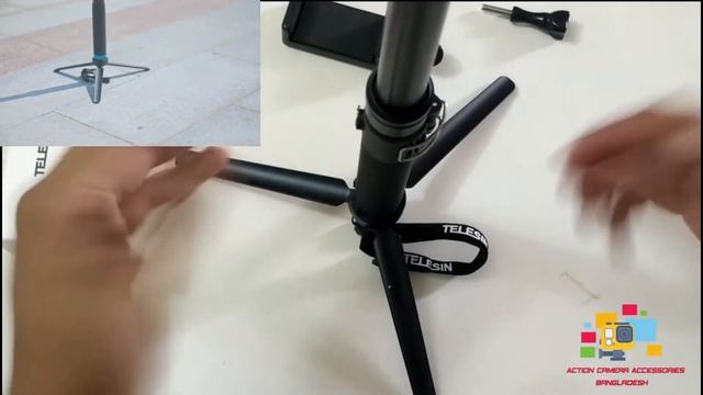 Telesin Extendable Aluminum Selfie Stick With Tripod. Best Selfie Stick For Gopro [Bangla Review]