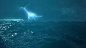 Звуки грозы с дождем в океане, ШТОРМ большие волны, звуки стихии 🌧️