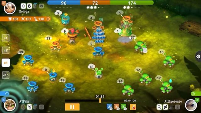 Как играть против двух игроков (1vs2) Mushroom Wars 2 . Doroga Plays Stella