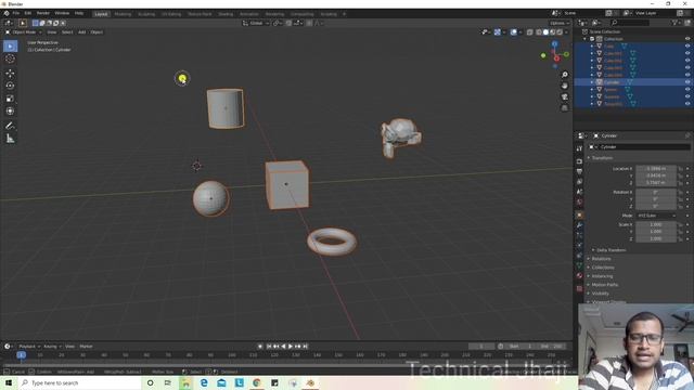 BLENDER 2.82 BASIC TUTORIAL PART -2 | ADDITION, DELETION, SELECTION, DE-SELECTION BY TECHNICAL JHAJ смотреть онлайн