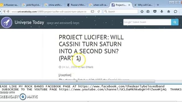RUSSIA AND CHINA'S "ARTIFICIAL STAR", CASSINI AND PROJECT LUCIFER смотреть онлайн