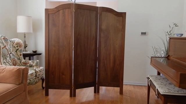 Walnut 3 panel screen 60" X 70" flat panel design смотреть онлайн