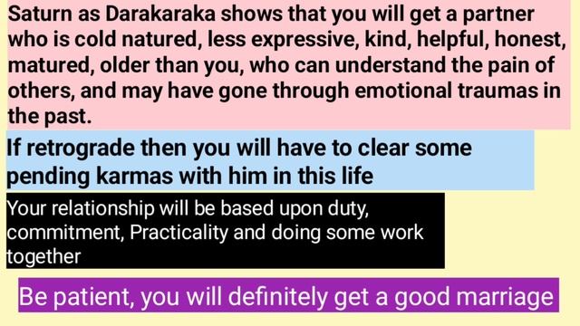 SATURN AS DARAKARAKA ( YOUR MARRIAGE AND SPOUSE ) смотреть онлайн