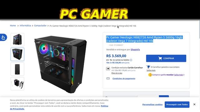 PC Gamer Smart PC SMT81261 Intel i5 8GB (GeForce GTX 1650 4GB) 1TB смотреть онлайн