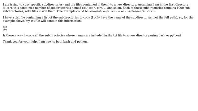 Unix & Linux: How to copy specific subdirectories to a new directory? смотреть онлайн