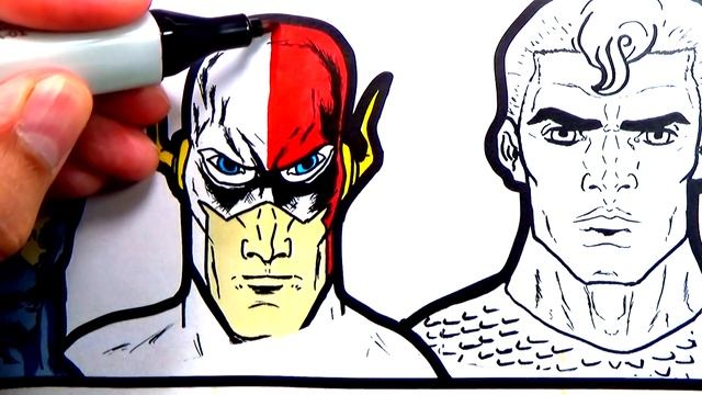 Justice League Faces Coloring Pages смотреть онлайн
