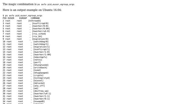 Linux: How to show a list of running processes with PID, user, group, command line, and... смотреть онлайн