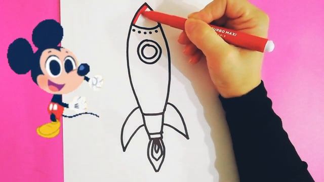 Drawing a rocket for children/Bolalar uchun raketa chizish/Рисуем ракету для детей смотреть онлайн